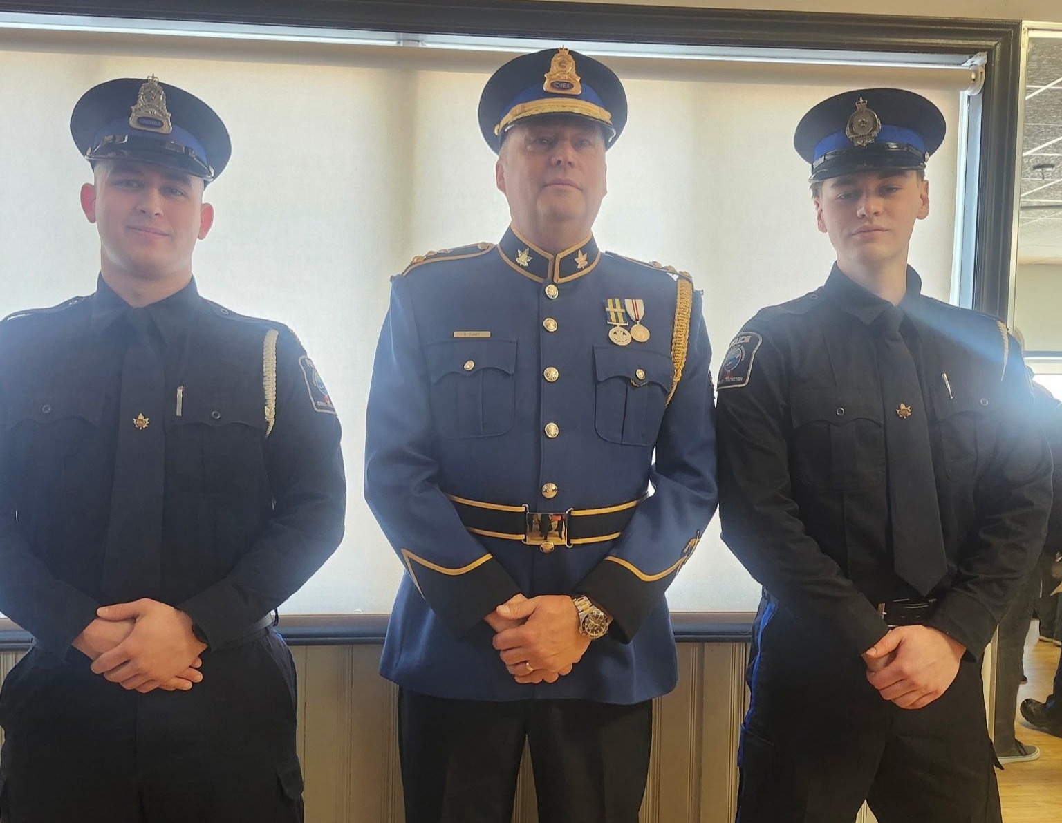 Chief Clavet with Csts. Landry-Martin & Babin